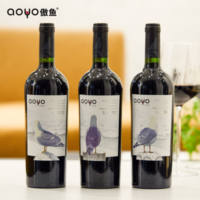 aoyo海鸟精选黑皮诺赤霞珠红葡萄酒750mL