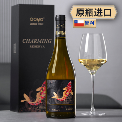aoyo傲鱼黑金韵珍藏霞多丽白葡萄酒750ML